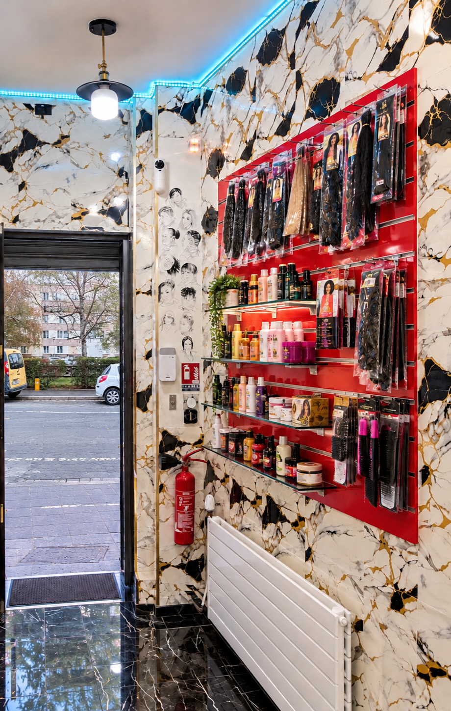 Les produits et accessoires dans le salon