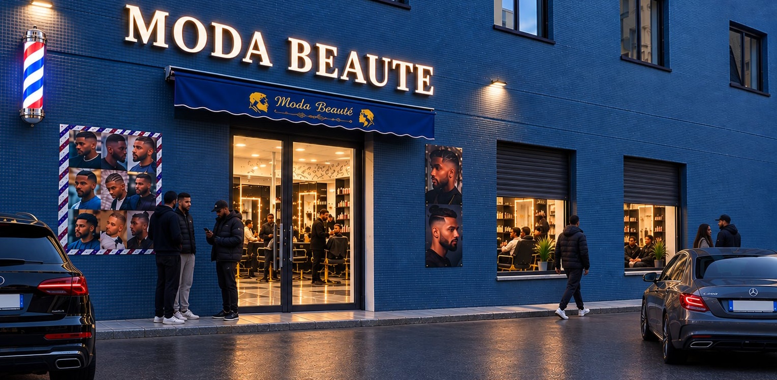 La façade bleue de MODA BEAUTE à Rosny-sous-Bois