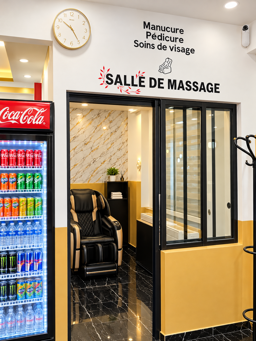 L’entrée de la salle de massage